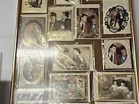 Lot 110 - kader met diverse wenskaarten van laurel & hardy - afbeelding 1 van  3