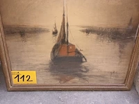Lot 112 - kader zeilboot - afbeelding 1 van  4