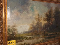 Lot 113 - schilderij boslandschap - afbeelding 2 van  9