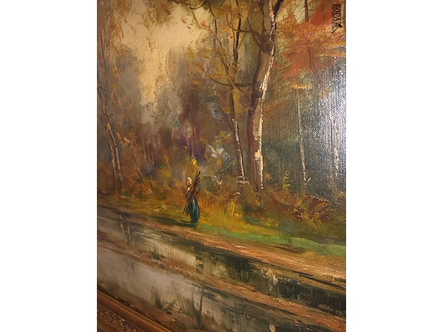 Lot 113 - schilderij boslandschap - afbeelding 4 van  9