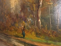 Lot 113 - schilderij boslandschap - afbeelding 4 van  9