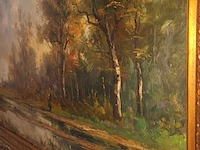 Lot 113 - schilderij boslandschap - afbeelding 5 van  9