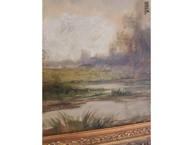Lot 113 - schilderij boslandschap - afbeelding 6 van  9