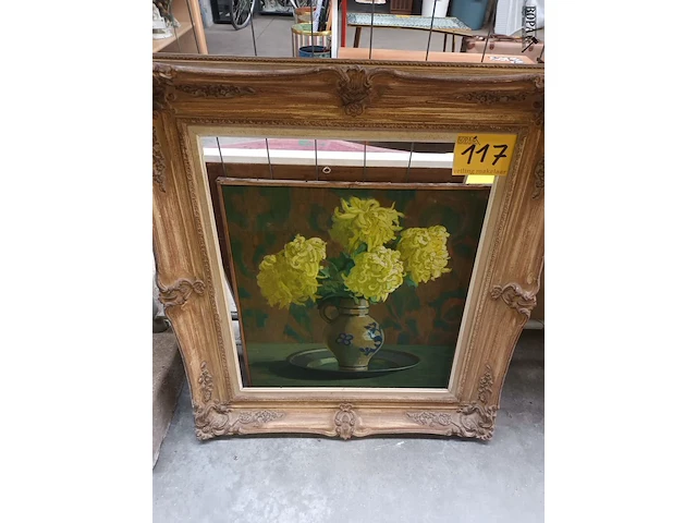 Lot 117 - schilderij bloemen - afbeelding 1 van  3