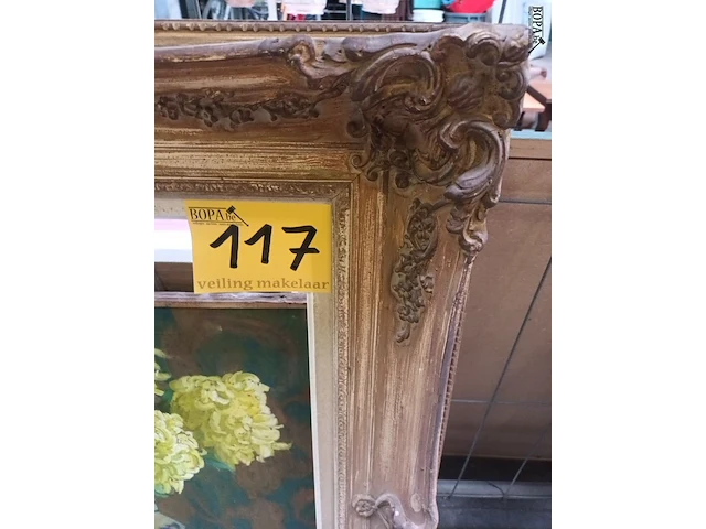 Lot 117 - schilderij bloemen - afbeelding 2 van  3