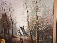 Lot 118 - schilderij huis tussen bomen - afbeelding 1 van  5