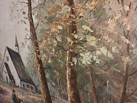 Lot 118 - schilderij huis tussen bomen - afbeelding 3 van  5