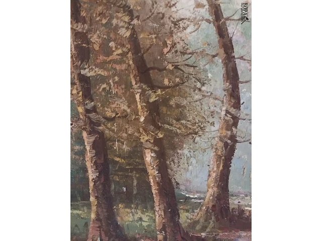 Lot 118 - schilderij huis tussen bomen - afbeelding 5 van  5