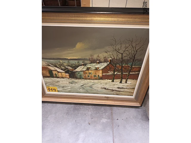 Lot 119 - schilderij sneeuwlandschap - afbeelding 1 van  4