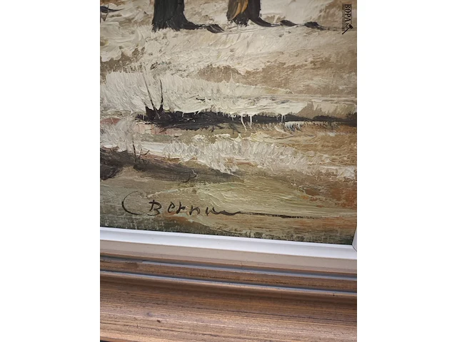 Lot 119 - schilderij sneeuwlandschap - afbeelding 2 van  4