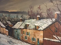 Lot 119 - schilderij sneeuwlandschap - afbeelding 3 van  4