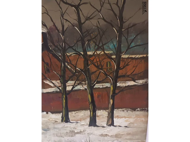Lot 119 - schilderij sneeuwlandschap - afbeelding 4 van  4