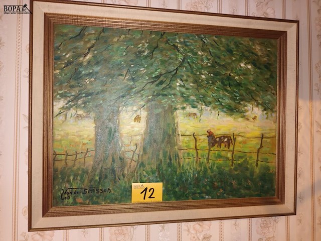 Lot 12 - schilderij landschap - afbeelding 1 van  3