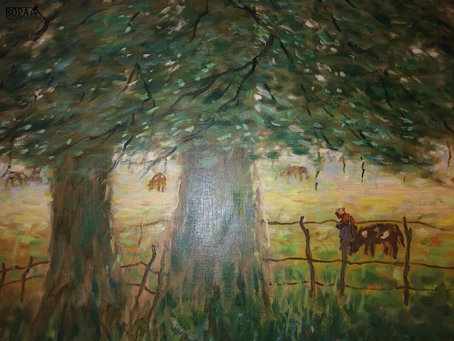 Lot 12 - schilderij landschap - afbeelding 3 van  3