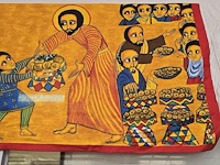 Lot 123 - doeken met kunstwerken, ethiopisch, mensenrechten kwesties e - afbeelding 2 van  4