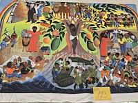 Lot 123 - doeken met kunstwerken, ethiopisch, mensenrechten kwesties e - afbeelding 3 van  4