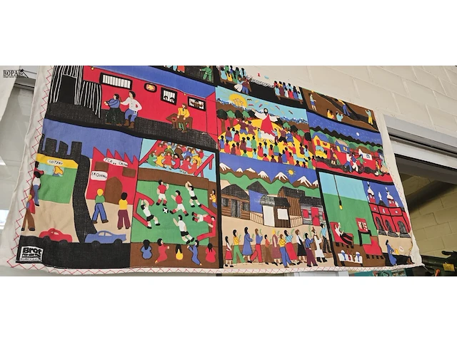 Lot 123 - doeken met kunstwerken, ethiopisch, mensenrechten kwesties e - afbeelding 4 van  4