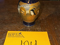 Lot 124 - chinees potje in blauw/goud - afbeelding 2 van  3