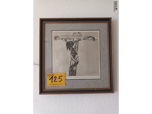 Lot 125 - kader christus aan het kruis - afbeelding 1 van  4