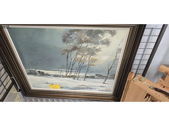 Lot 126 - groot schilderij met winterlandschap getekend 'sonia' - afbeelding 4 van  5