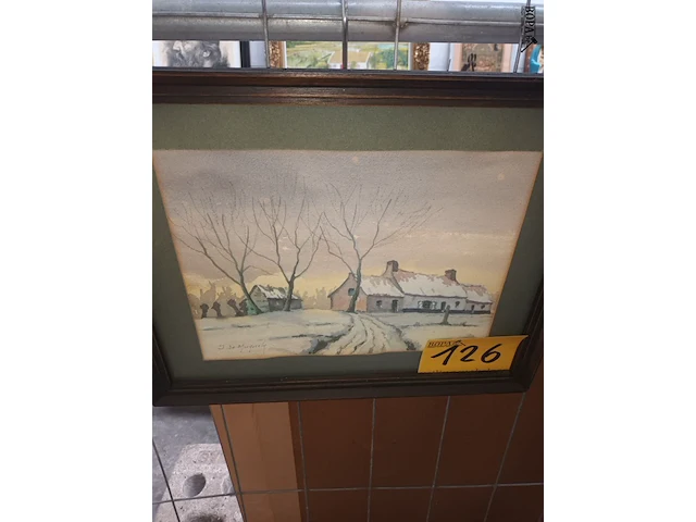 Lot 126 - kader sneeuwlandschap - afbeelding 1 van  3
