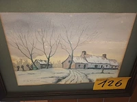 Lot 126 - kader sneeuwlandschap - afbeelding 1 van  3