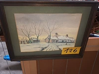 Lot 126 - kader sneeuwlandschap - afbeelding 3 van  3