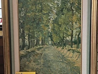 Lot 127 - schilderij van laan of bospad met bomen, get clesse en met p - afbeelding 1 van  3