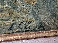 Lot 127 - schilderij van laan of bospad met bomen, get clesse en met p - afbeelding 2 van  3