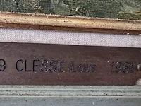Lot 127 - schilderij van laan of bospad met bomen, get clesse en met p - afbeelding 3 van  3