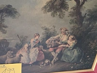 Lot 129 - schilderij in barokke stijl ngelijst met rood fluweel en pas - afbeelding 2 van  3