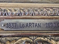 Lot 13 - schilderijtje in vergulde kader get louis artan - afbeelding 3 van  4