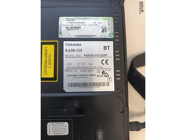 Lot 13 - toshiba laptop - afbeelding 4 van  4