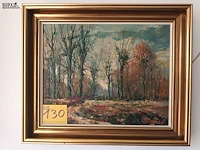 Lot 130 - schilderij boslandschap - afbeelding 1 van  4