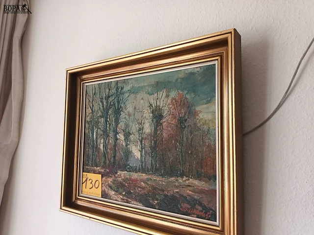 Lot 130 - schilderij boslandschap - afbeelding 4 van  4