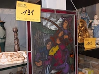 Lot 131 - raamdecoratie glas in lood. 2 stuks - afbeelding 1 van  2