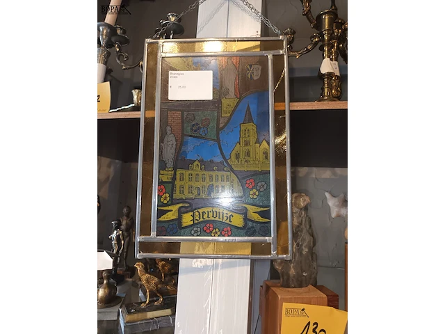 Lot 131 - raamdecoratie glas in lood. 2 stuks - afbeelding 2 van  2