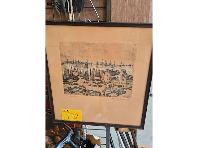 Lot 132 - reproductie van schilderij getekend a.blomme - afbeelding 1 van  4