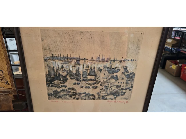 Lot 132 - reproductie van schilderij getekend a.blomme - afbeelding 2 van  4