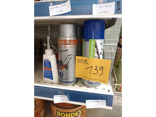 Lot 139 - wax en heggenschaarspray. 11 stuks - afbeelding 1 van  3