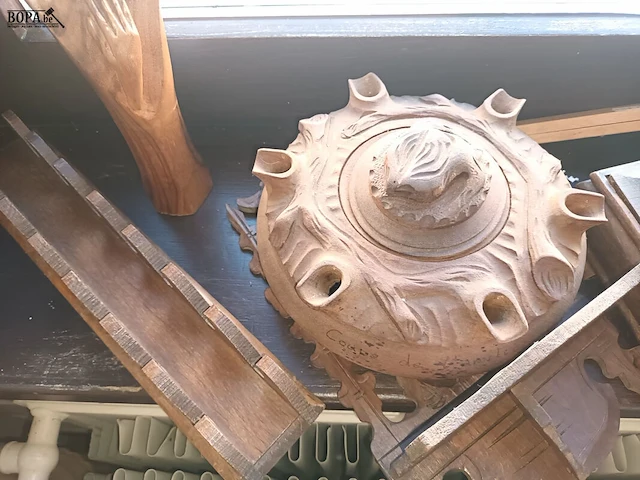 Lot 14 - houten decoratie. 12 stuks - afbeelding 4 van  6