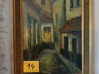 Lot 14 - schilderij straatzicht