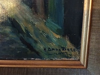 Lot 14 - schilderij straatzicht - afbeelding 2 van  3