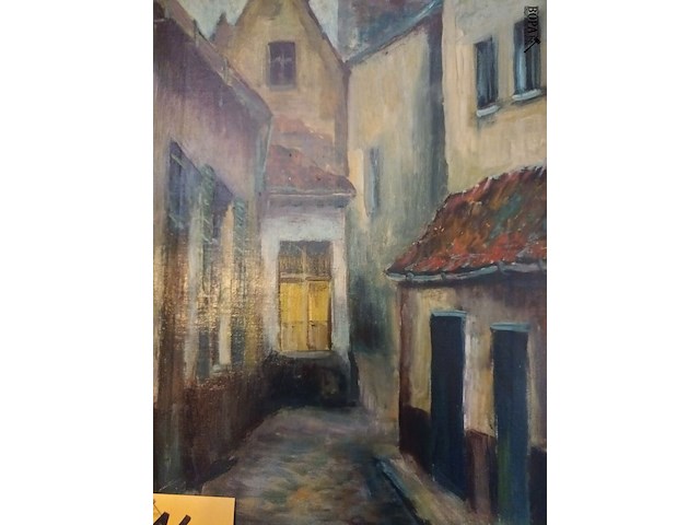 Lot 14 - schilderij straatzicht - afbeelding 3 van  3