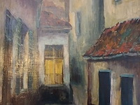 Lot 14 - schilderij straatzicht - afbeelding 3 van  3