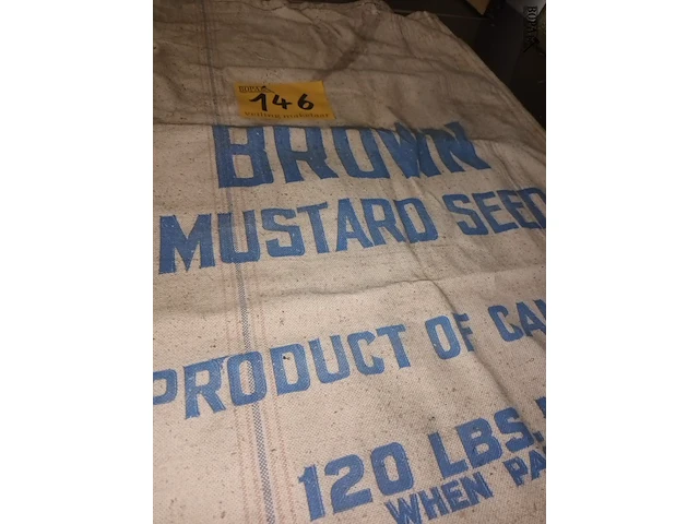 Lot 146 - katoenen zak brown mustard seed - afbeelding 3 van  3