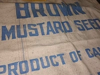 Lot 146 - katoenen zak brown mustard seed - afbeelding 3 van  3