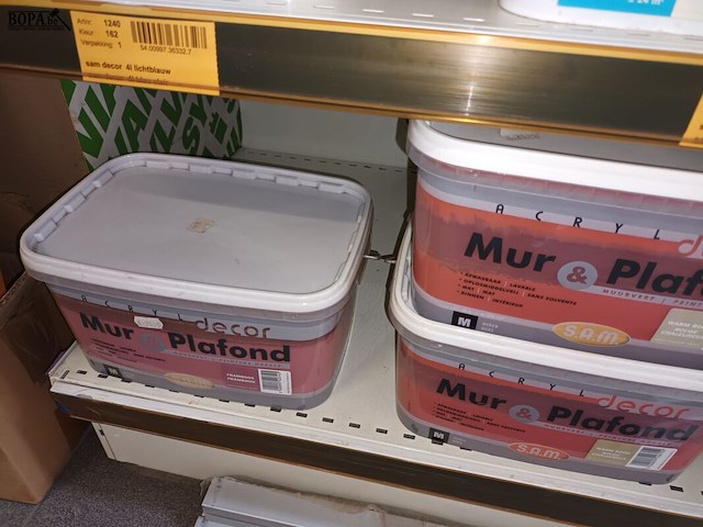 Lot 147 - muur- en plafondverf. 11 stuks - afbeelding 4 van  5