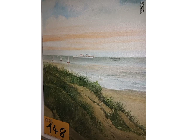 Lot 148 - schilderij duinen en zee - afbeelding 4 van  4