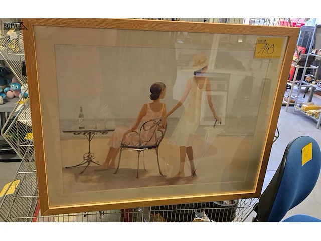 Lot 149 - print in kader getekend miuel dominquez - afbeelding 1 van  4
